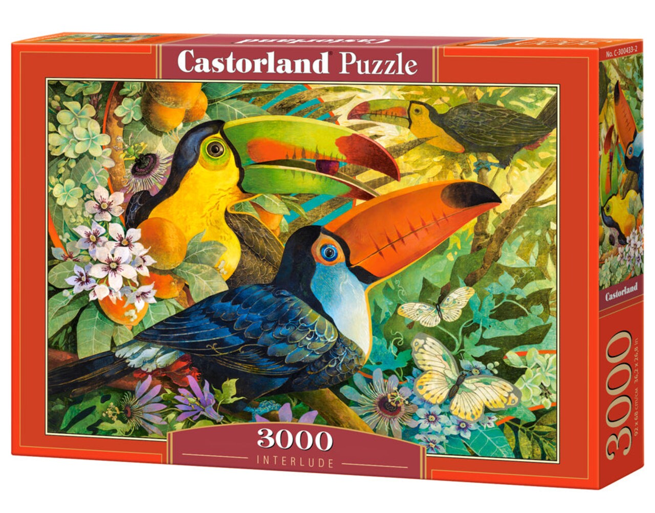 3000 Piece Jigsaw Puzzle, Interlude, Colorful birds, Toucans, Animal puzzles, Nature, Adult Puzzle, Castorland C-300433-2